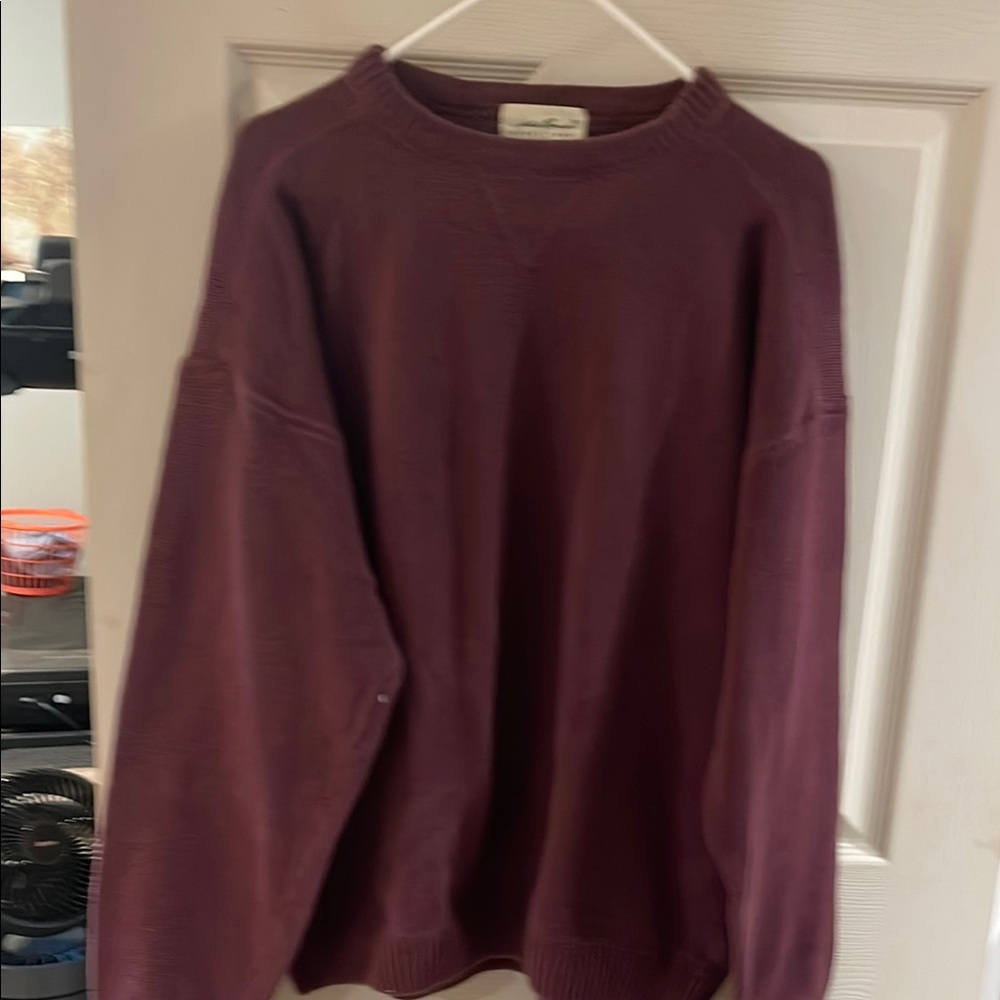 Eddie Bauer Red Crewneck Sweater Classic Knit